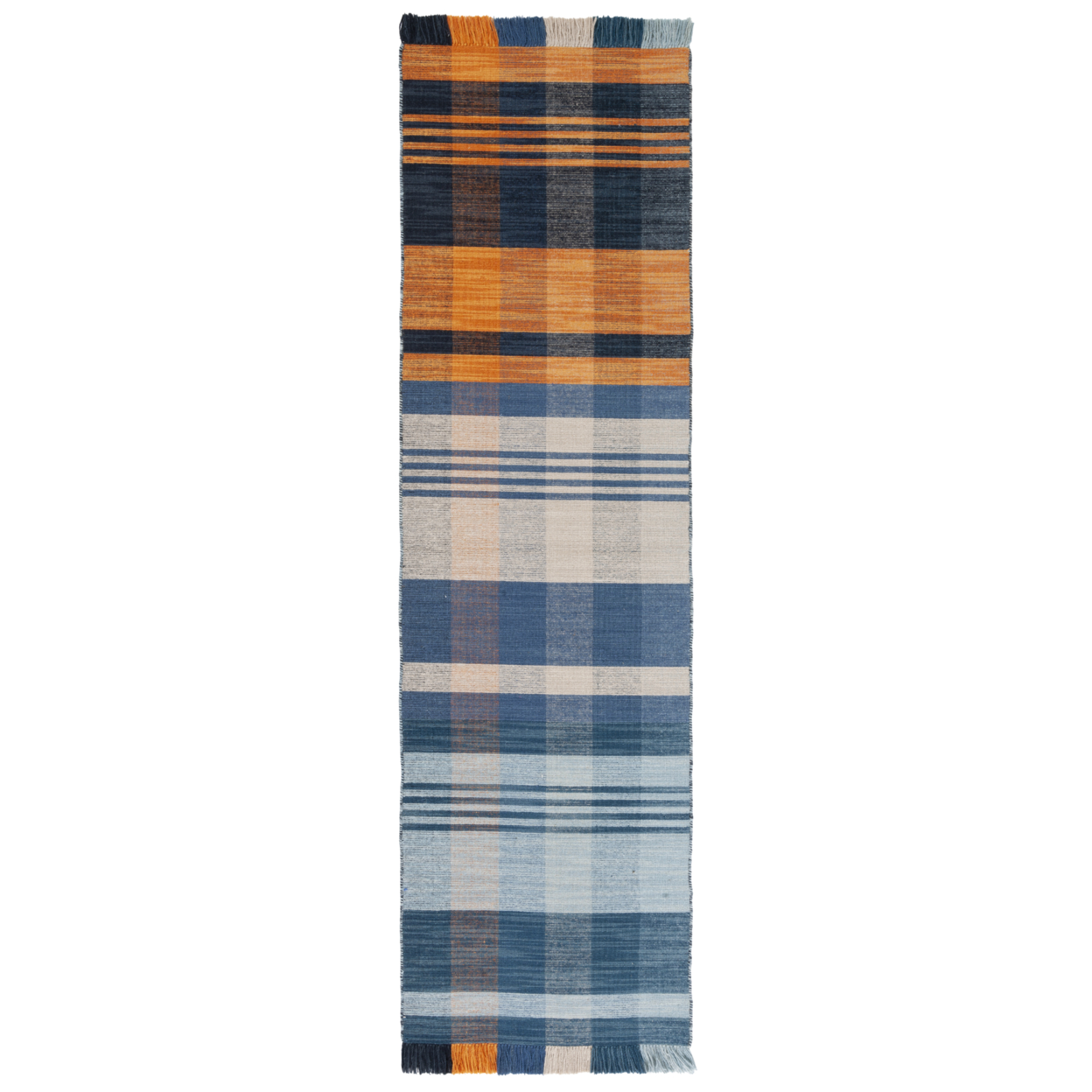 SAFAVIEH Striped Kilim STK708P Orange / Blue Rug - 6 X 9