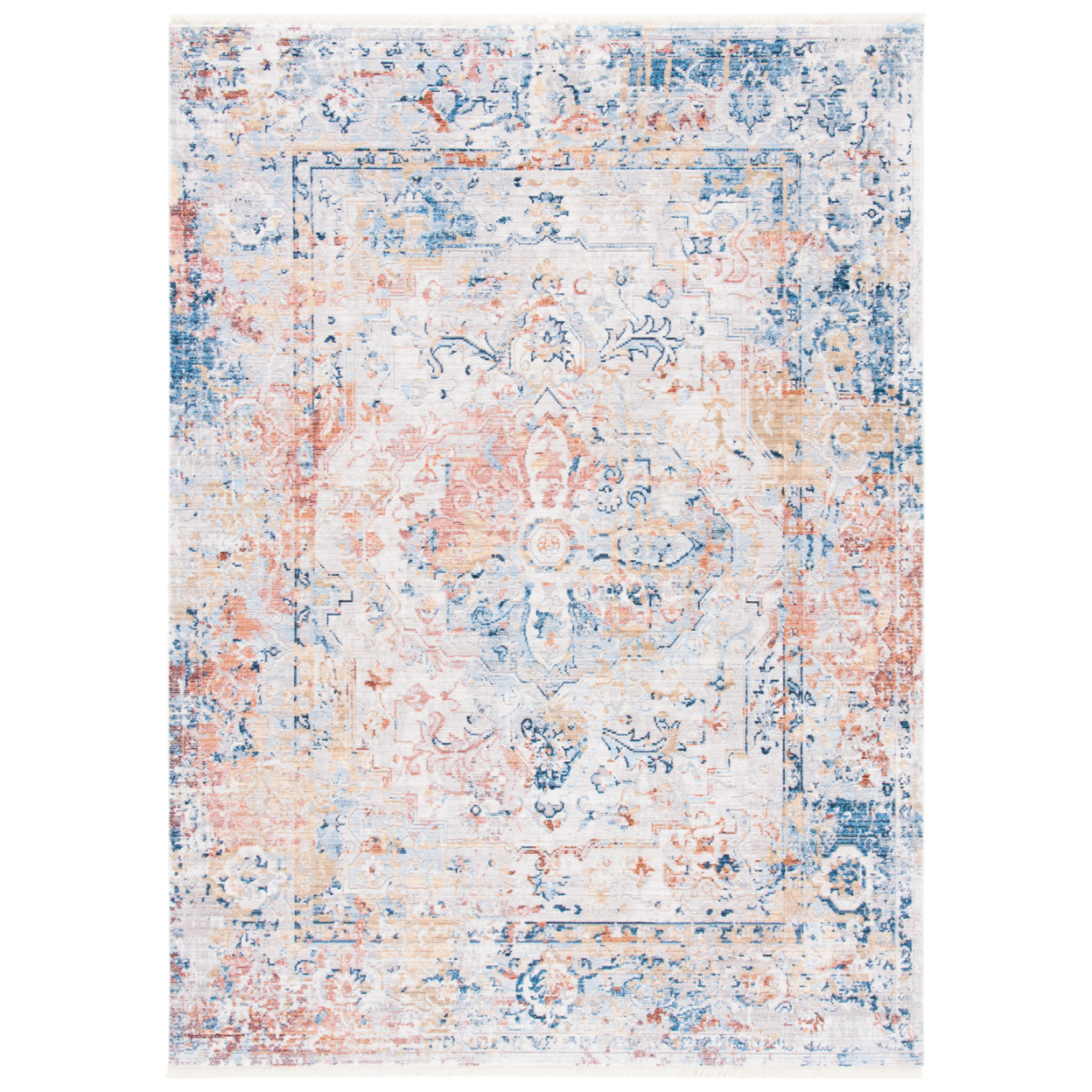 SAFAVIEH Valencia Collection VAL483M Blue / Gold Rug - 8' X 11'
