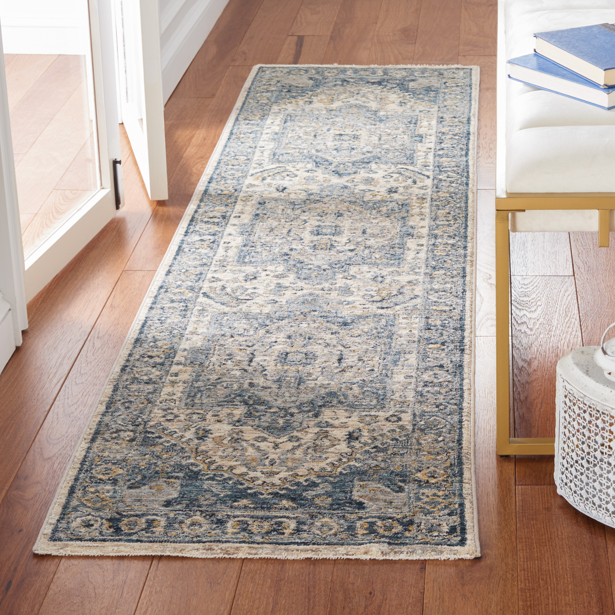 SAFAVIEH Valencia Collection VAL568A Ivory / Blue Rug - 8' X 10'