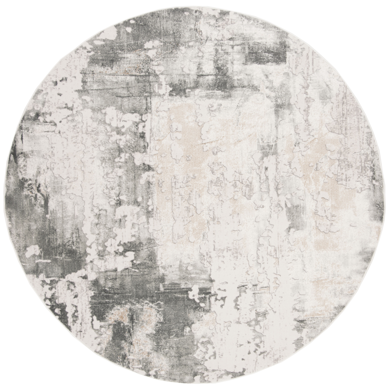SAFAVIEH Vogue Collection VGE141A Beige / Charcoal Rug - 5' Round