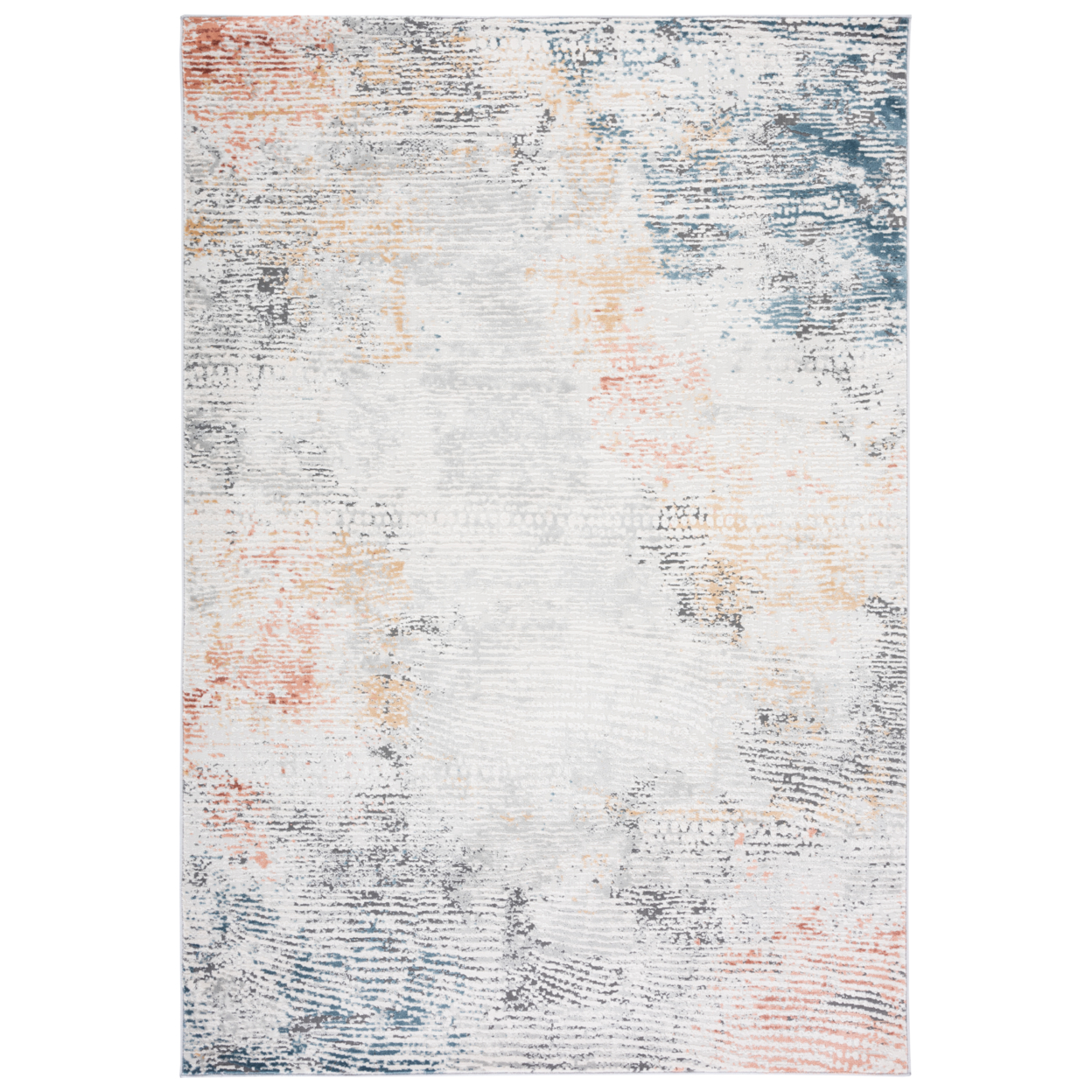 SAFAVIEH Vogue Collection VGE204A Ivory / Blue Rust Rug - 6' 7 Round