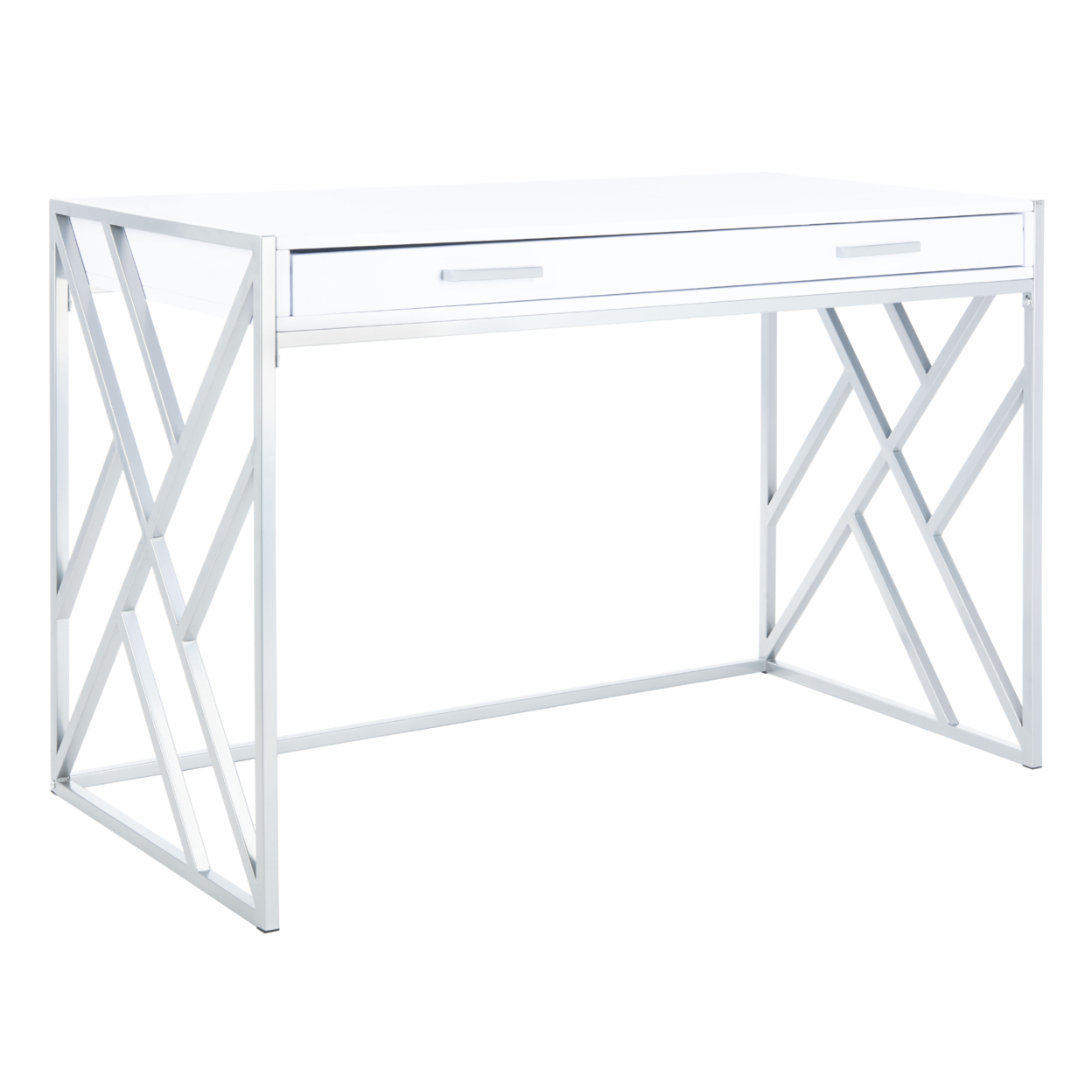 SAFAVIEH Elaine 1-Drawer Desk White / Silver