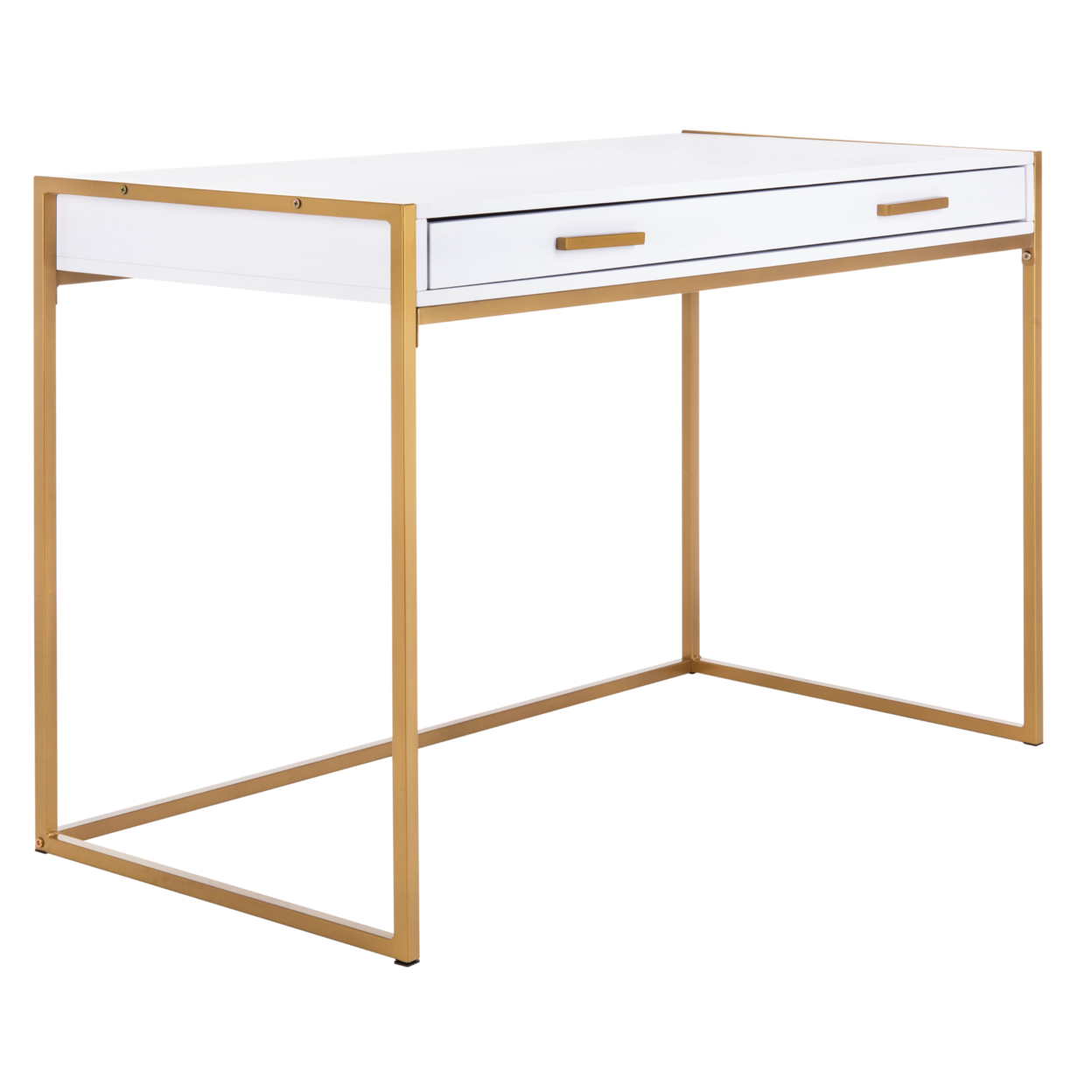 SAFAVIEH Elodie 1-Drawer Desk White / Gold