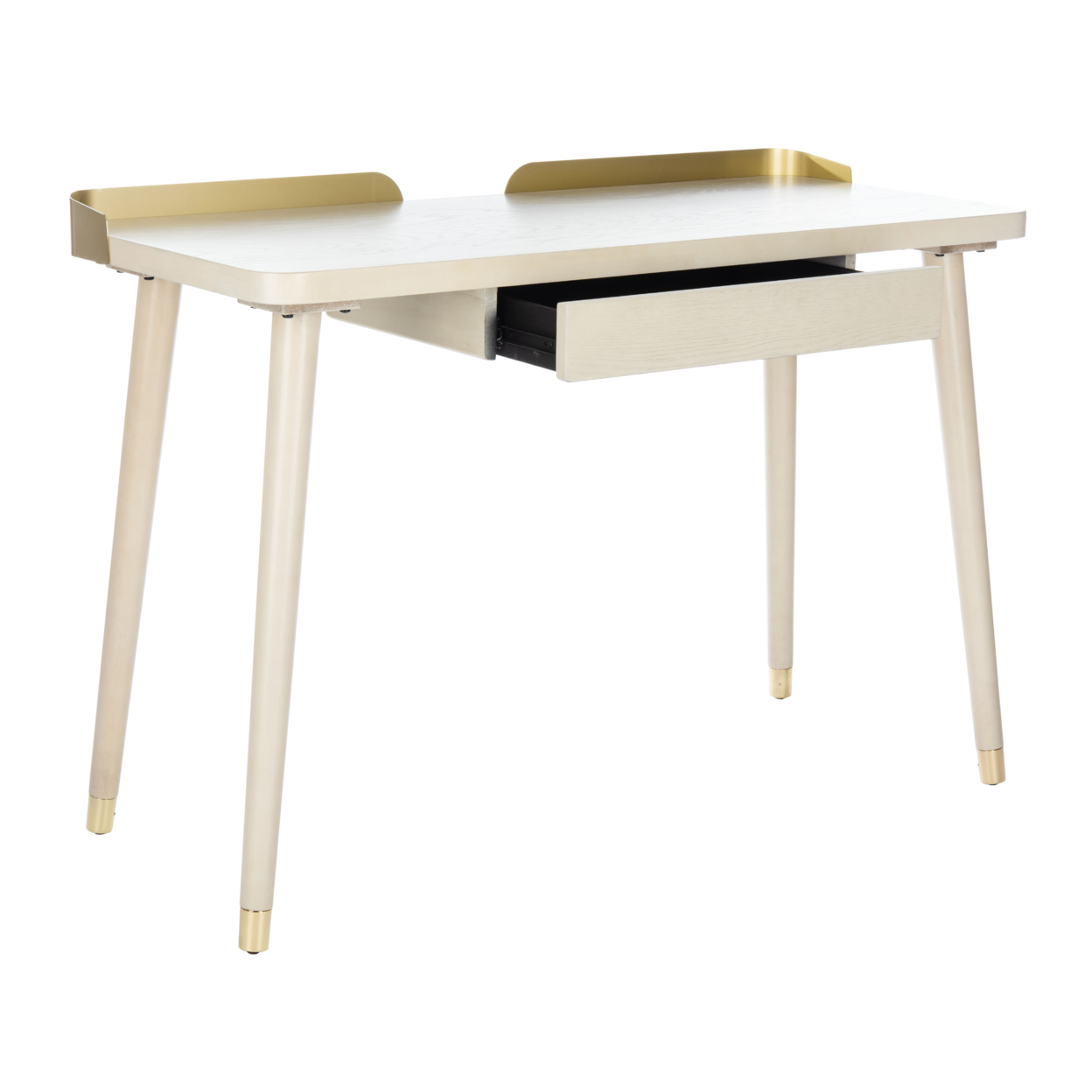 SAFAVIEH Parker 1-Drawer Desk White Washed / Gold