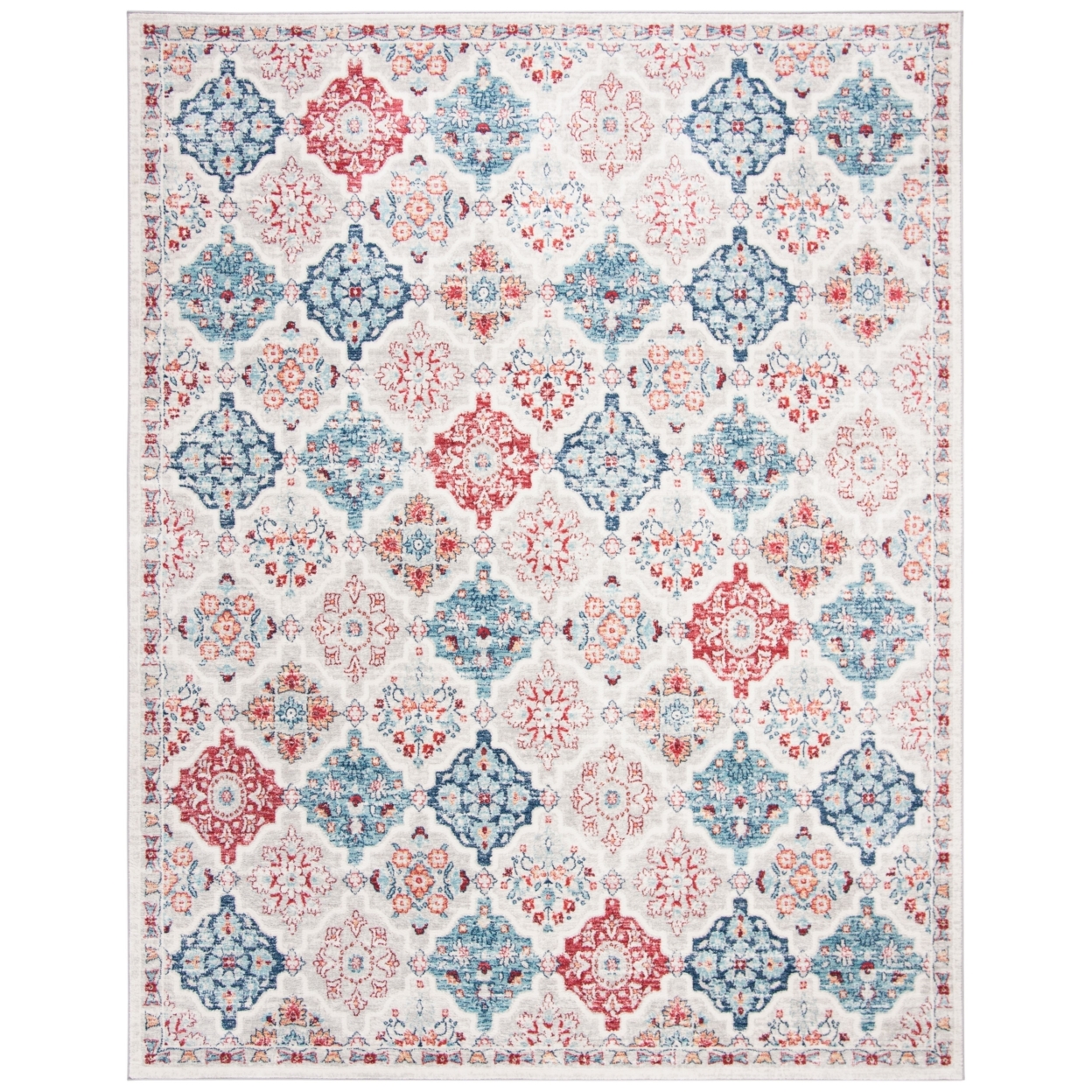 SAFAVIEH Brentwood Collection BNT815A Cream / Blue Rug - 8' X 10'