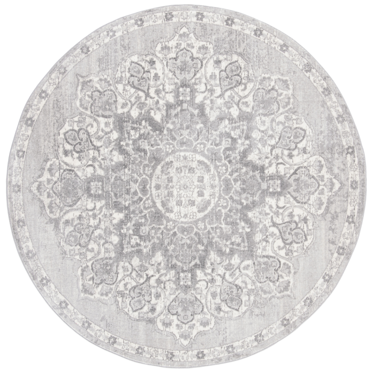SAFAVIEH Brentwood Collection BNT802F Grey / Ivory Rug - 6'-7 X 6'-7 Round