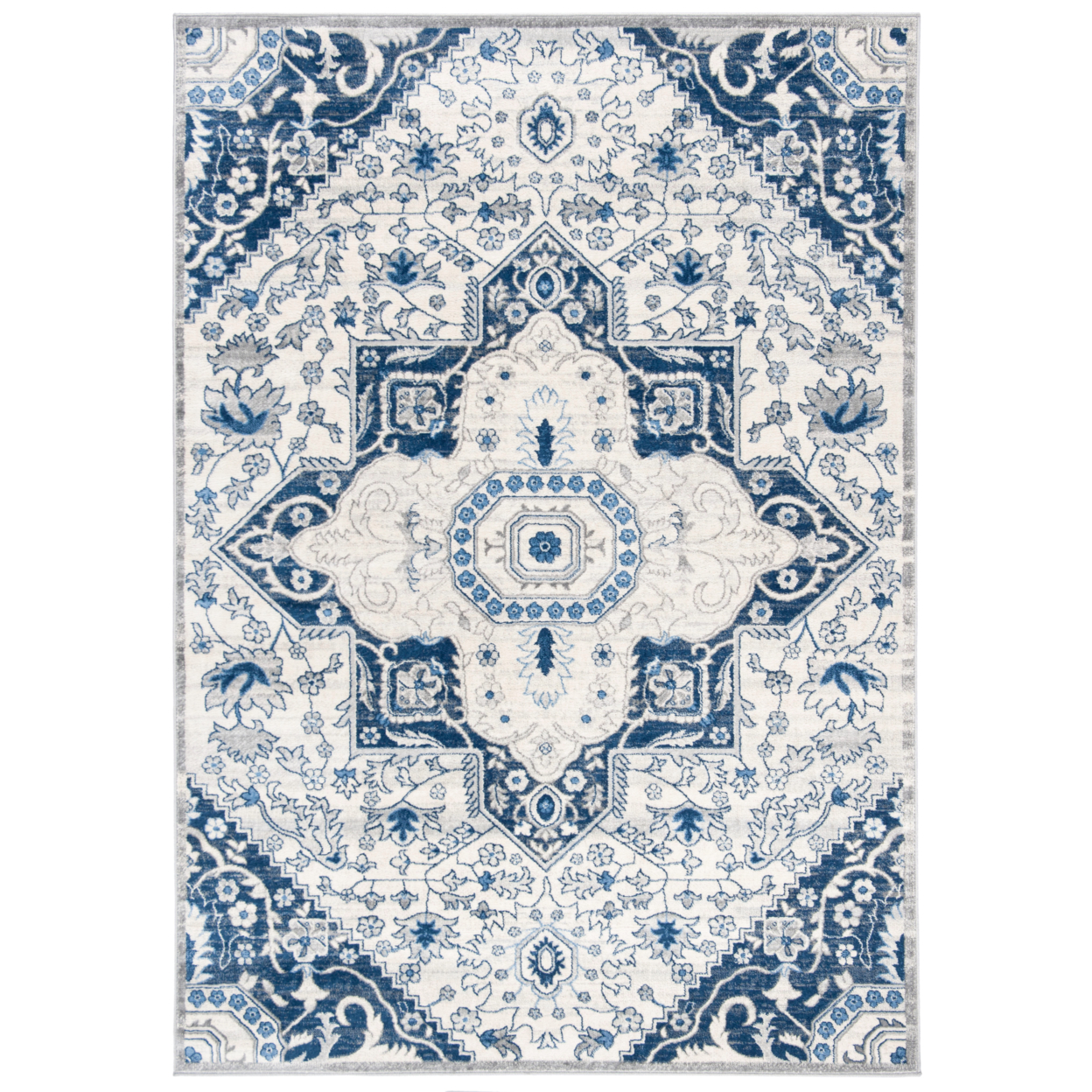 SAFAVIEH Brentwood Collection BNT816D Cream / Blue Rug - 9' X 12'