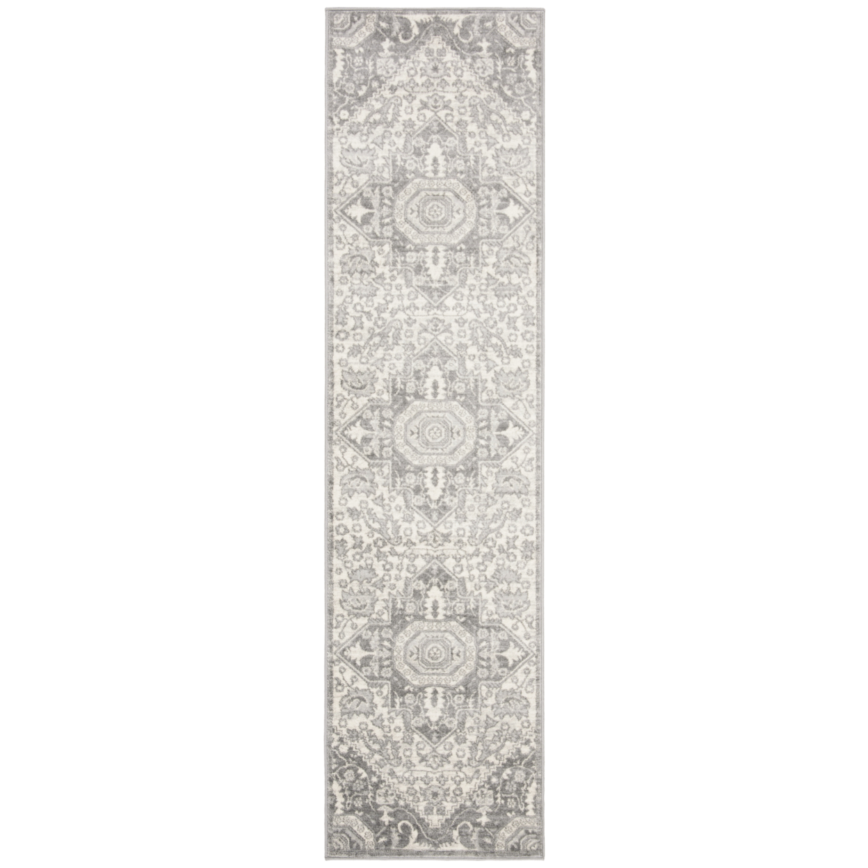 SAFAVIEH Brentwood Collection BNT816B Grey / Cream Rug - 5' Square