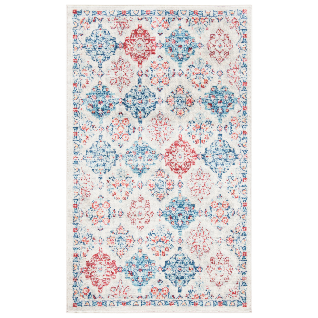 SAFAVIEH Brentwood Collection BNT815A Cream / Blue Rug - 6' X 9'