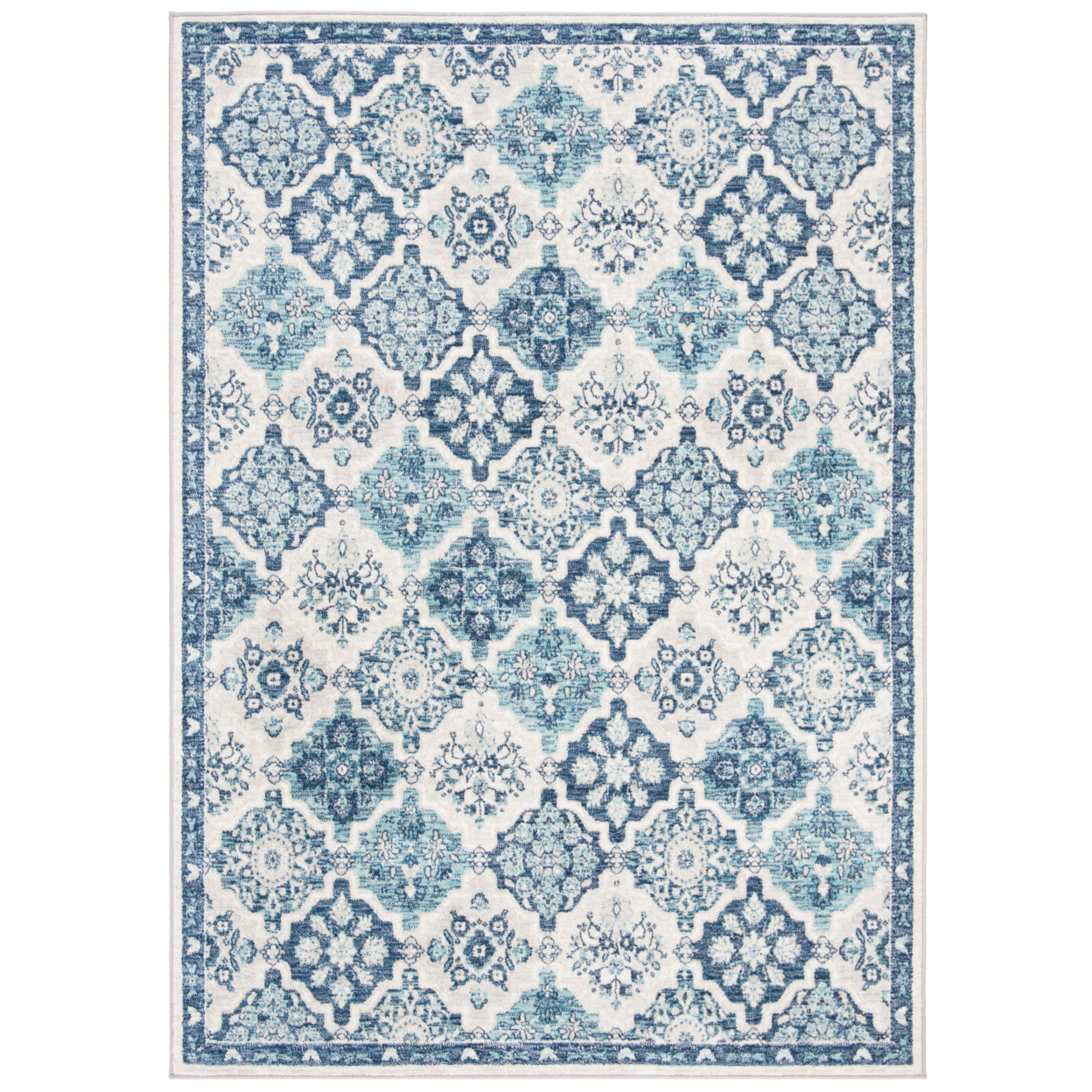 SAFAVIEH Brentwood Collection BNT815M Navy / Grey Rug - 5'-3 X 7'-6
