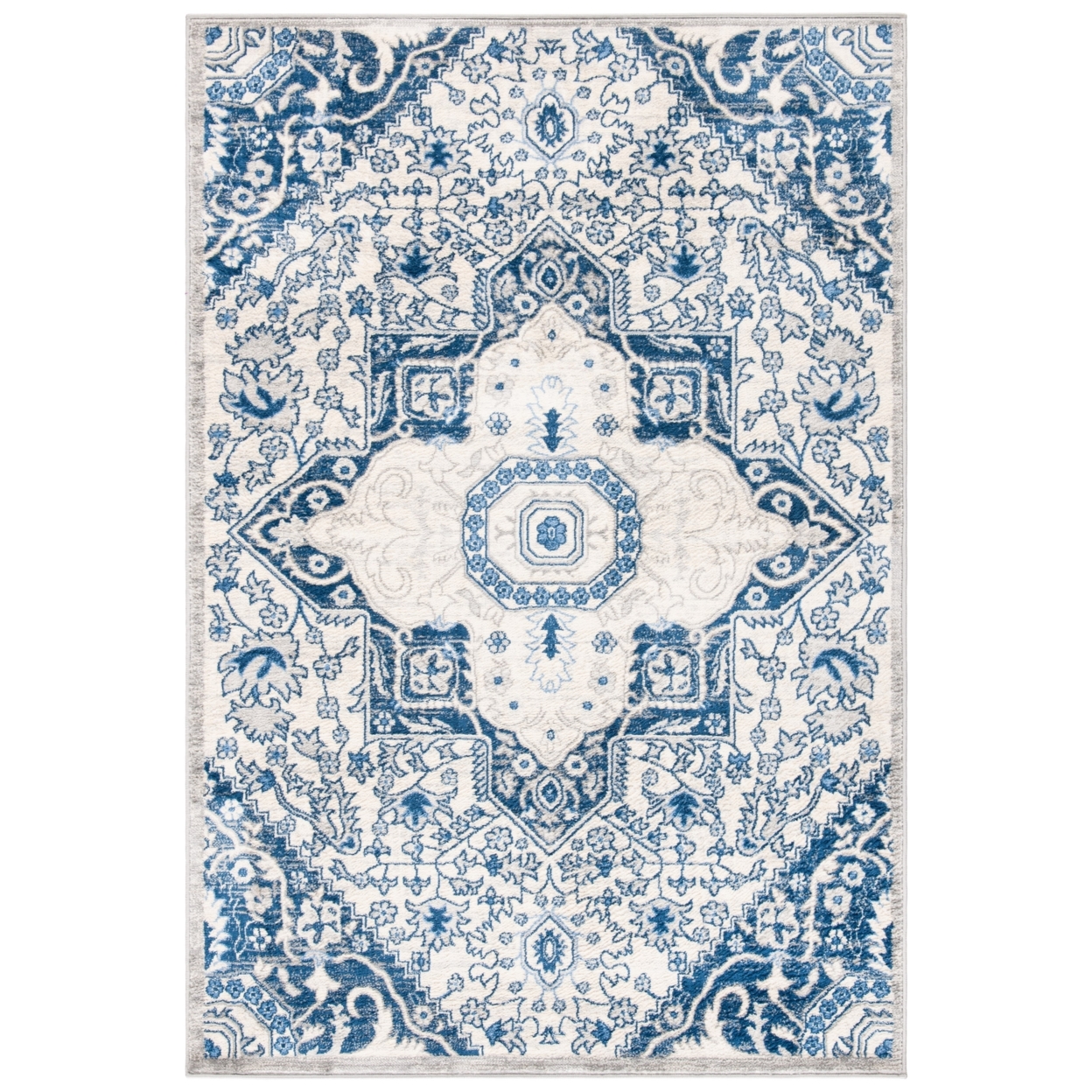 SAFAVIEH Brentwood Collection BNT816D Cream / Blue Rug - 4' X 6'