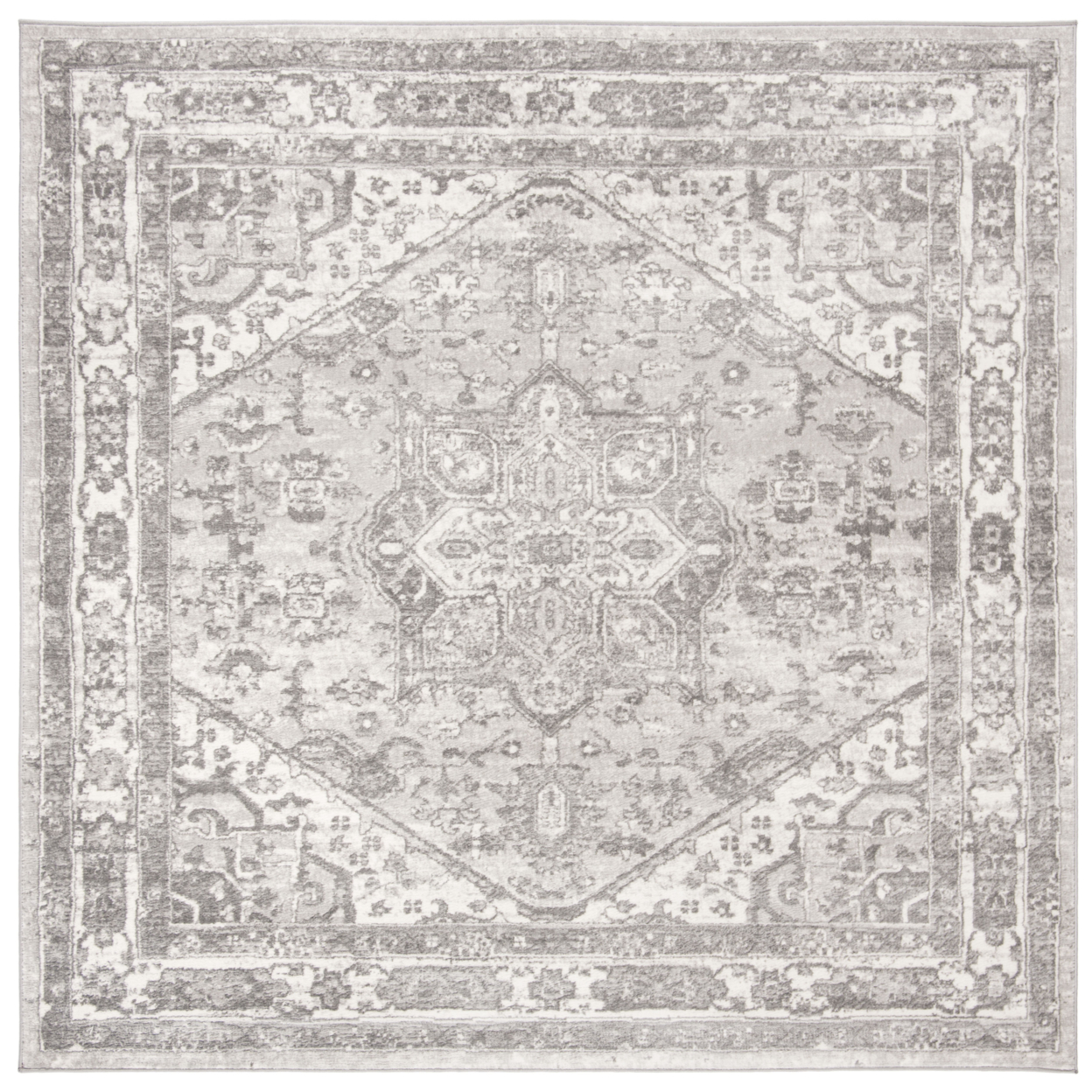 SAFAVIEH Brentwood Collection BNT852B Cream / Grey Rug - 11' Square