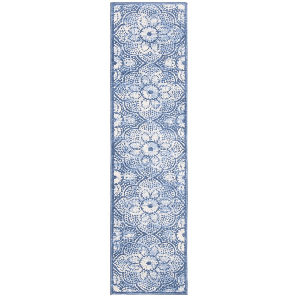 SAFAVIEH Brentwood Collection BNT862N Navy / Creme Rug - 2' X 8'