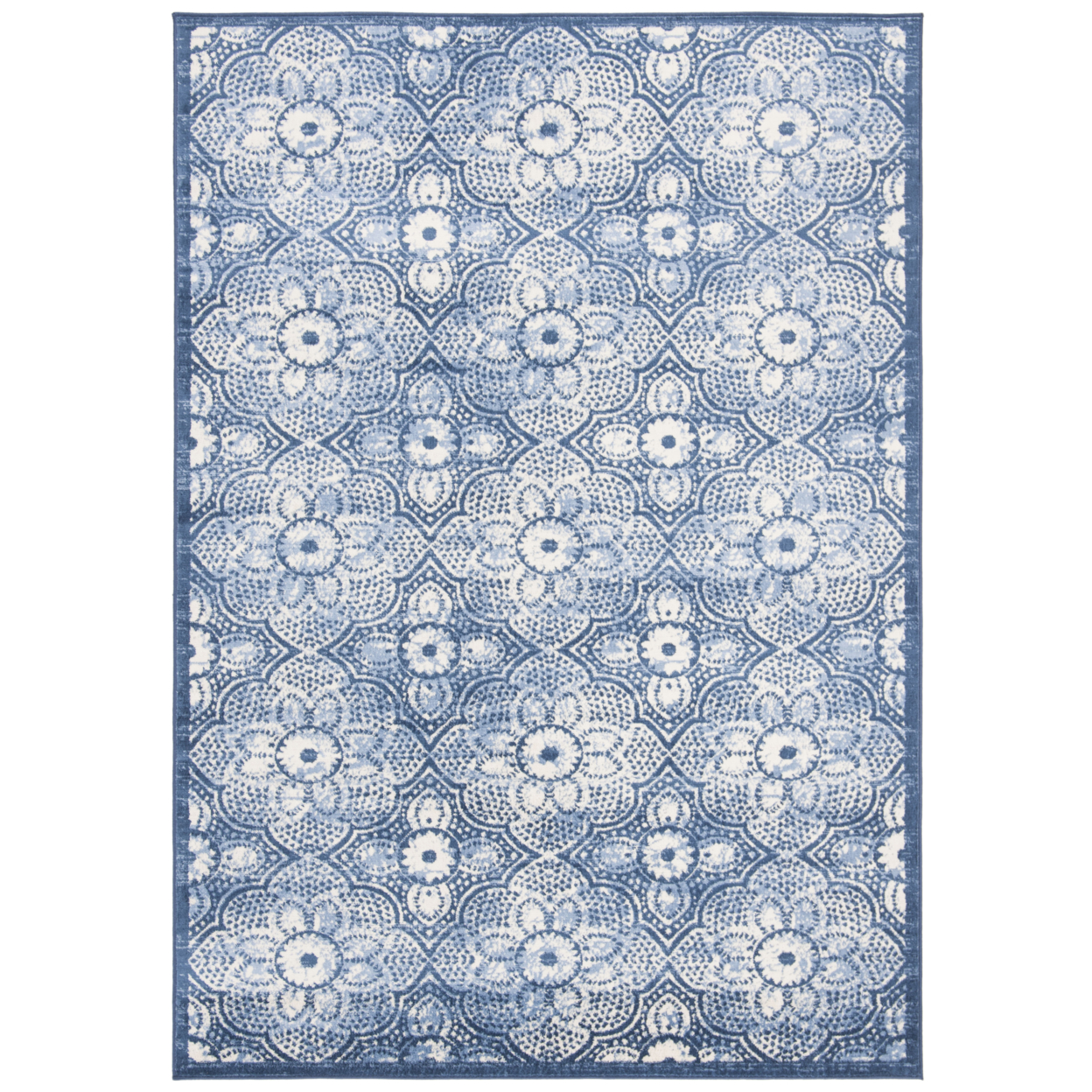 SAFAVIEH Brentwood Collection BNT862N Navy / Creme Rug - 5'-3 X 7'-6