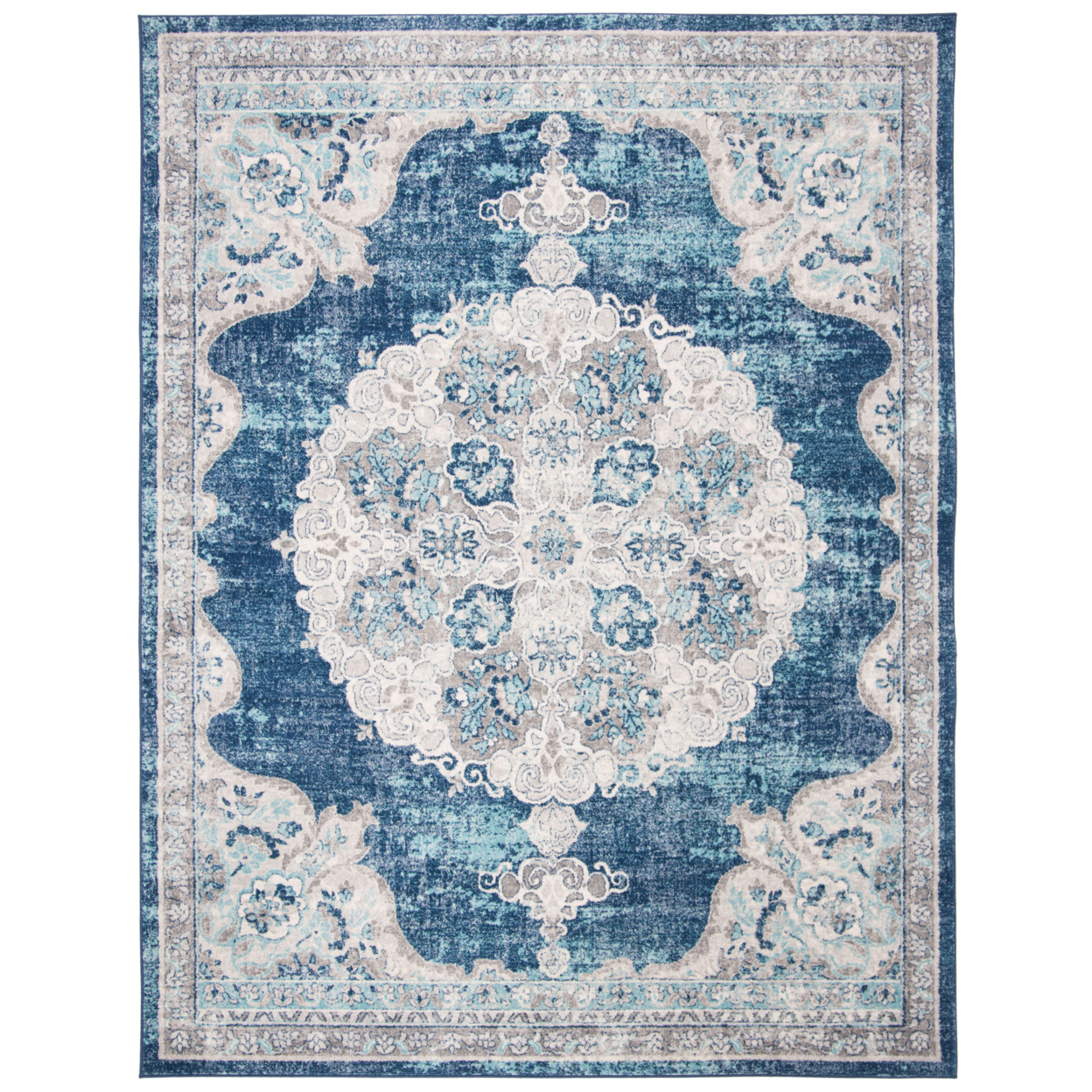 SAFAVIEH Brentwood Collection BNT867N Navy / Ivory Rug - 9' X 12'