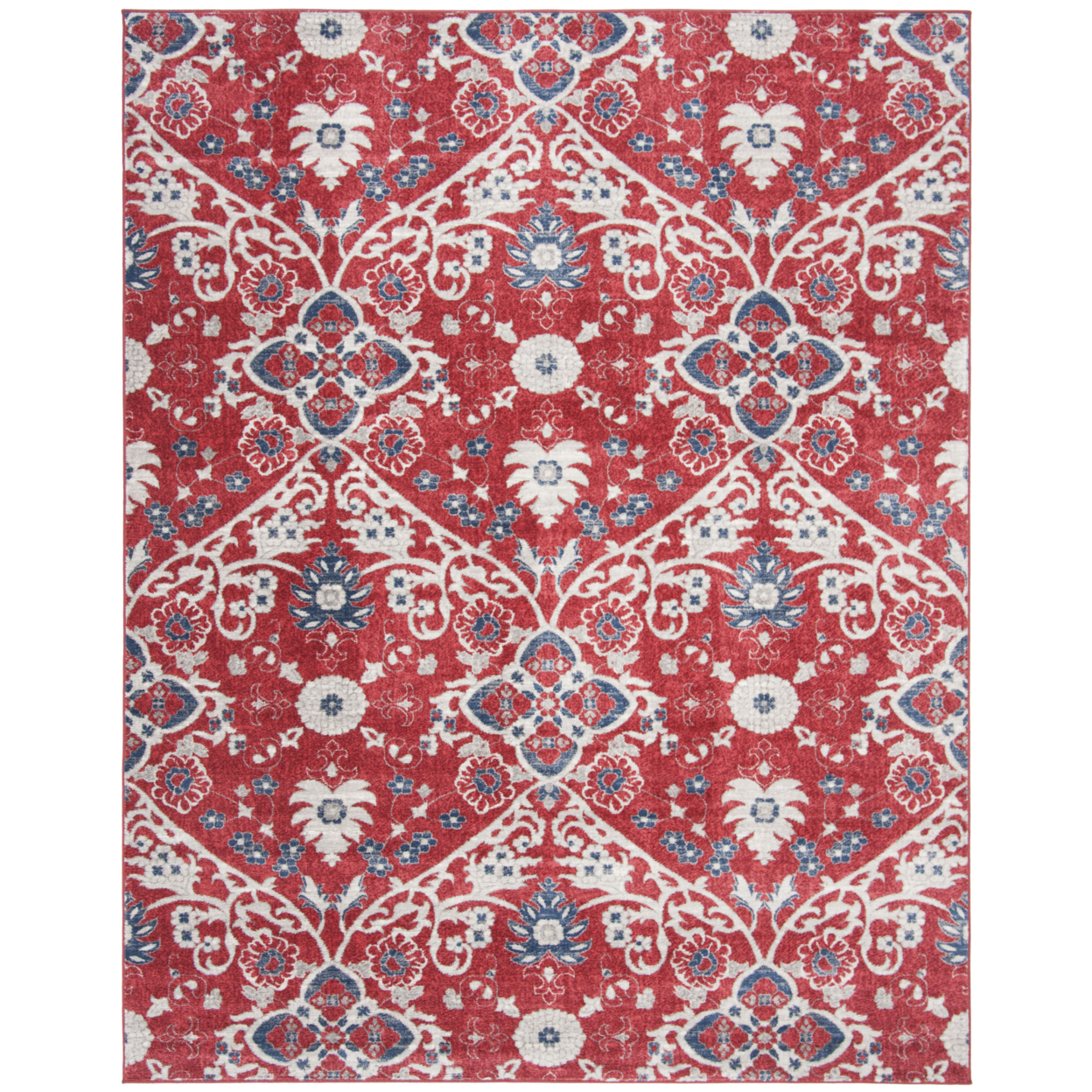 SAFAVIEH Brentwood Collection BNT894R Red / Ivory Rug - 9' X 12'