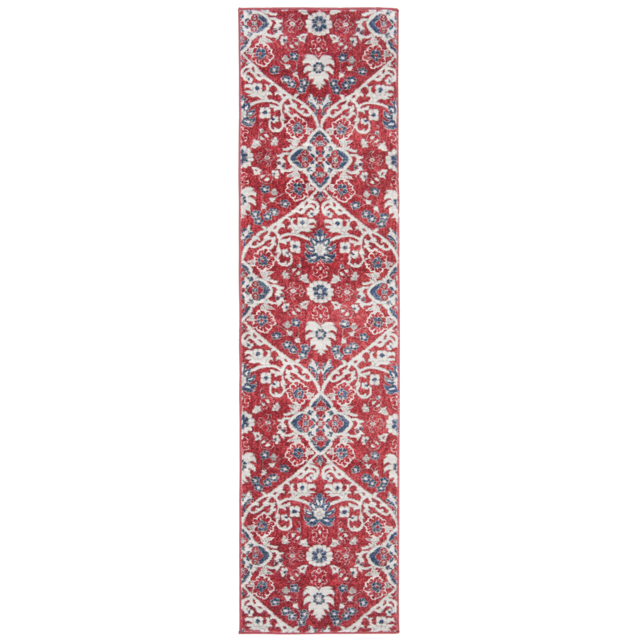 SAFAVIEH Brentwood Collection BNT894R Red / Ivory Rug - 2' X 8'