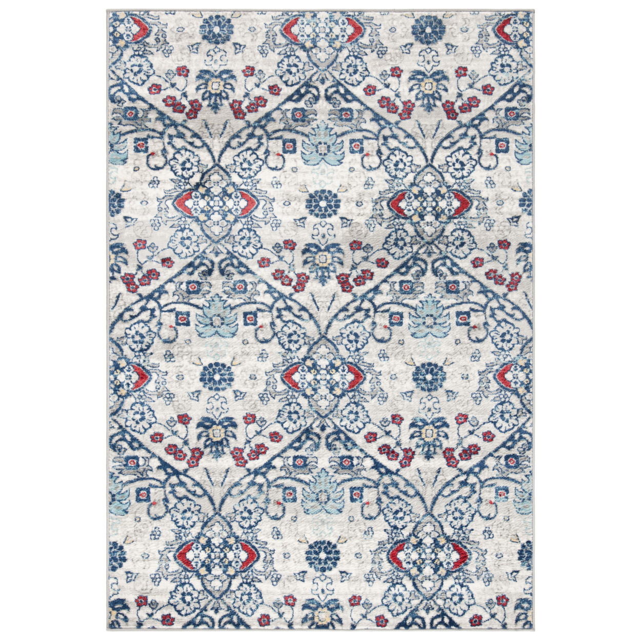 SAFAVIEH Brentwood Collection BNT894M Navy / Grey Rug - 3' X 5'