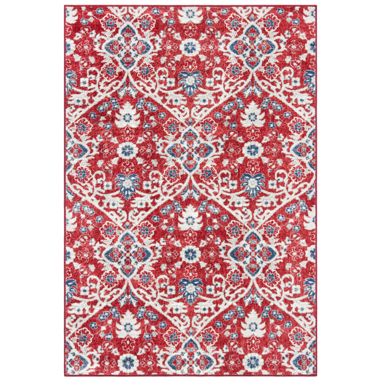 SAFAVIEH Brentwood Collection BNT894R Red / Ivory Rug - 4' X 6'