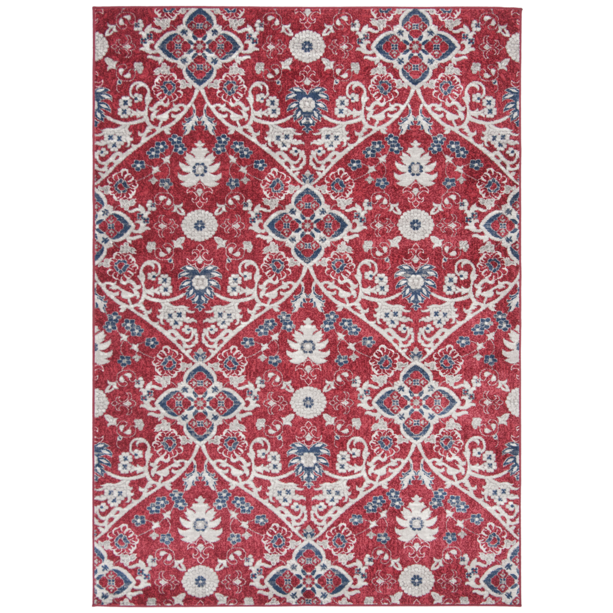 SAFAVIEH Brentwood Collection BNT894R Red / Ivory Rug - 5'-3 X 7'-6