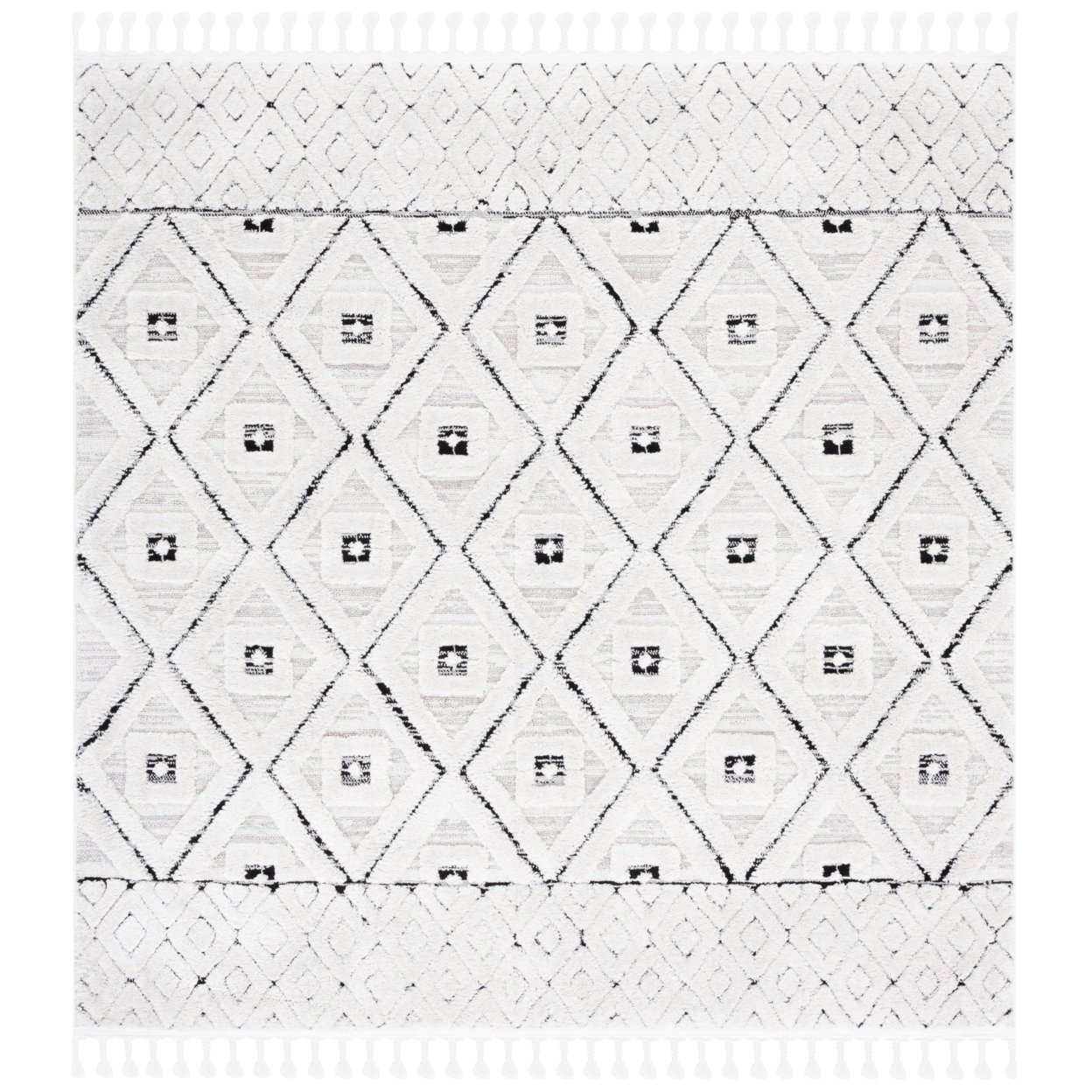 SAFAVIEH Marrakesh Collection MRK546A Ivory / Grey Rug - 6' 7 Square