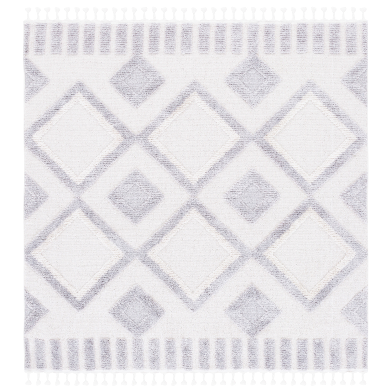 SAFAVIEH Marrakesh Collection MRK560A Ivory / Grey Rug - 6' 7 Square