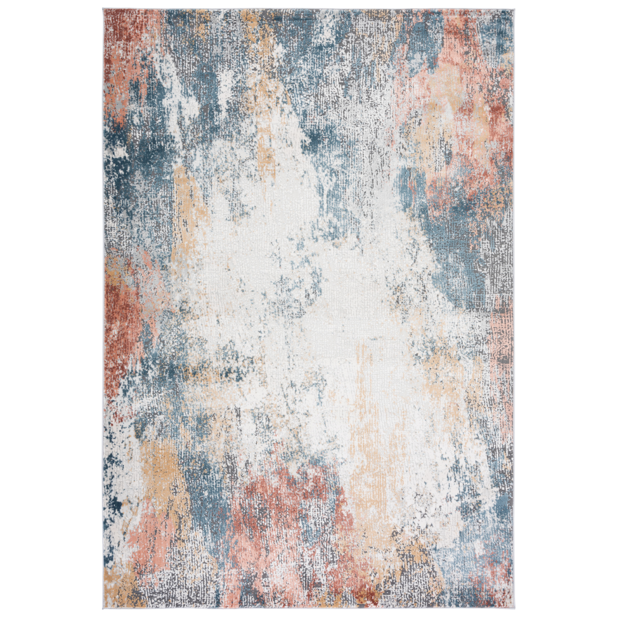 SAFAVIEH Vogue Collection VGE206A Ivory / Blue Rust Rug - 6' 7 Round