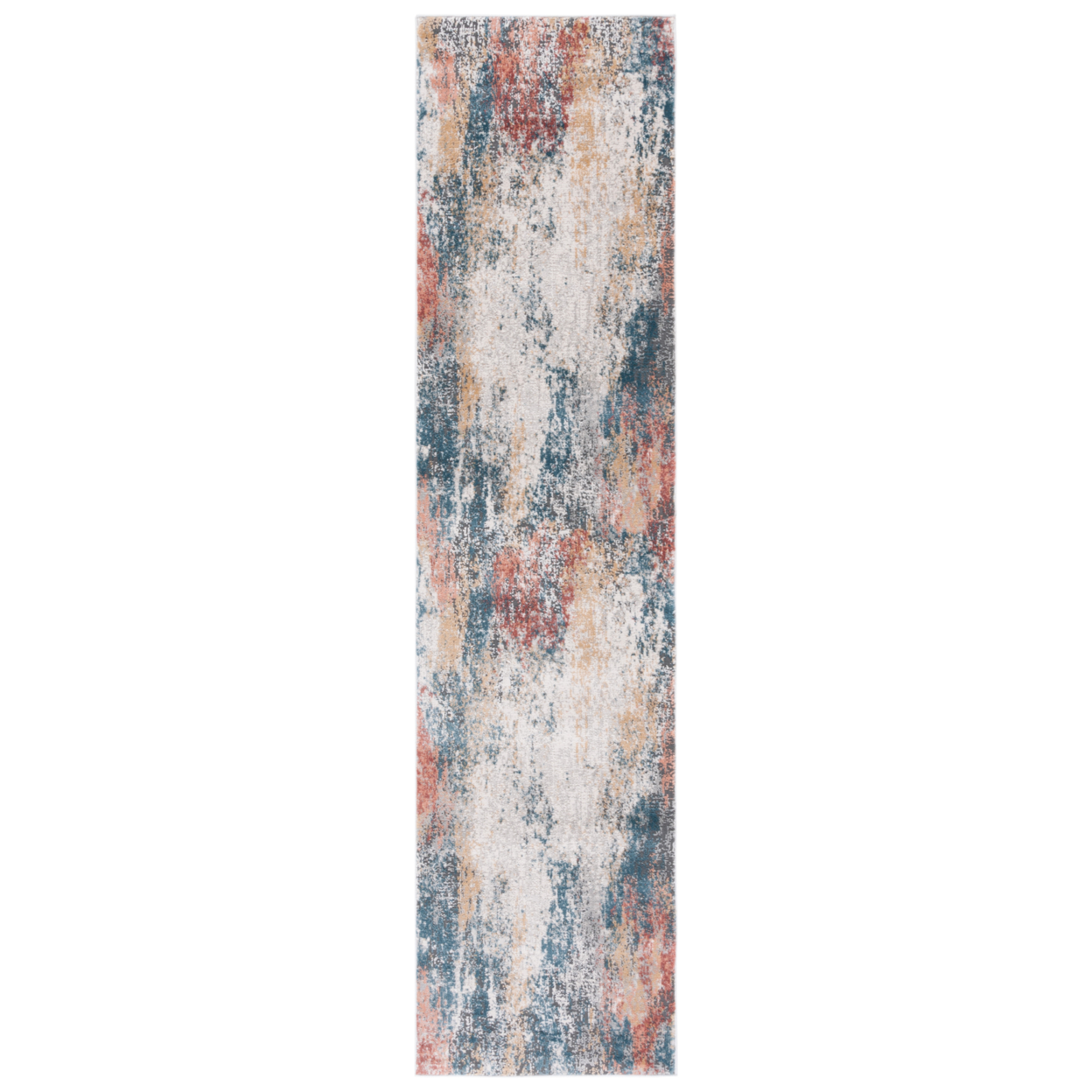 SAFAVIEH Vogue Collection VGE206A Ivory / Blue Rust Rug - 2' X 8'