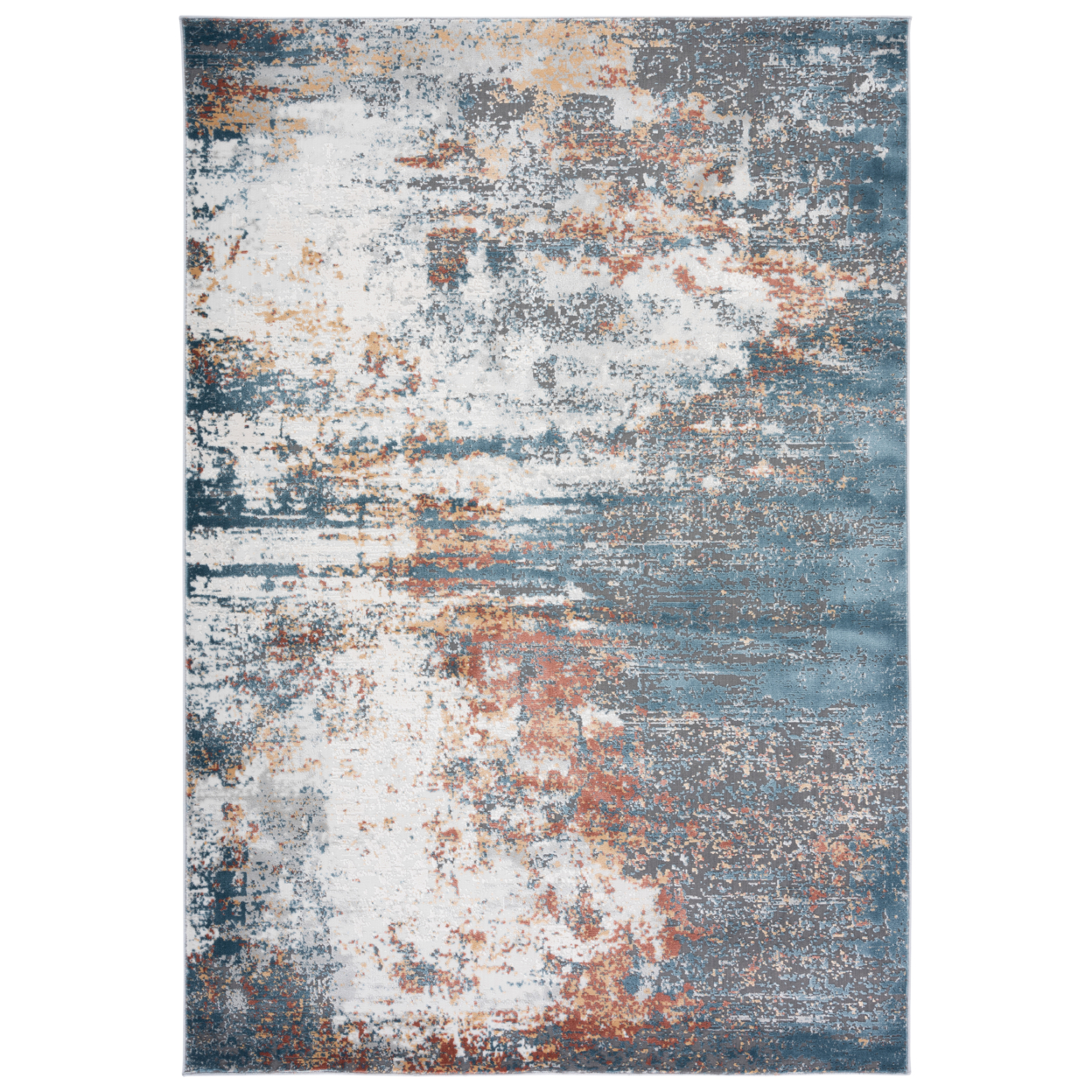 SAFAVIEH Vogue Collection VGE210A Ivory / Blue Rust Rug - 5' 3 X 7' 6