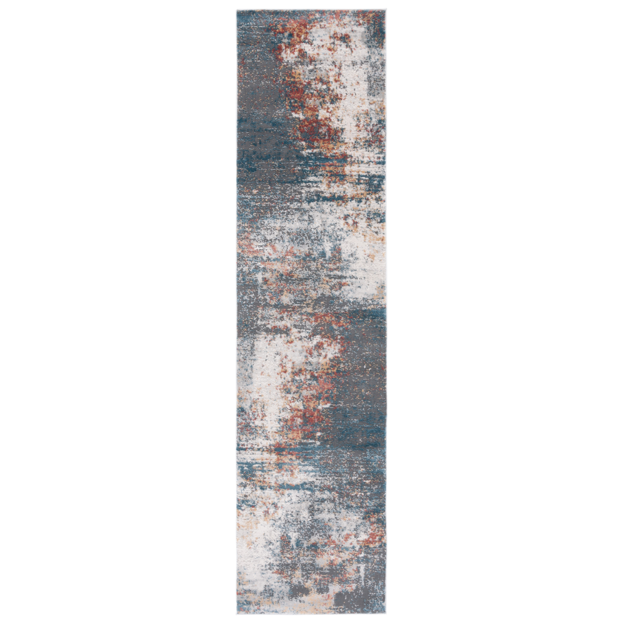 SAFAVIEH Vogue Collection VGE210A Ivory / Blue Rust Rug - 2' X 8'