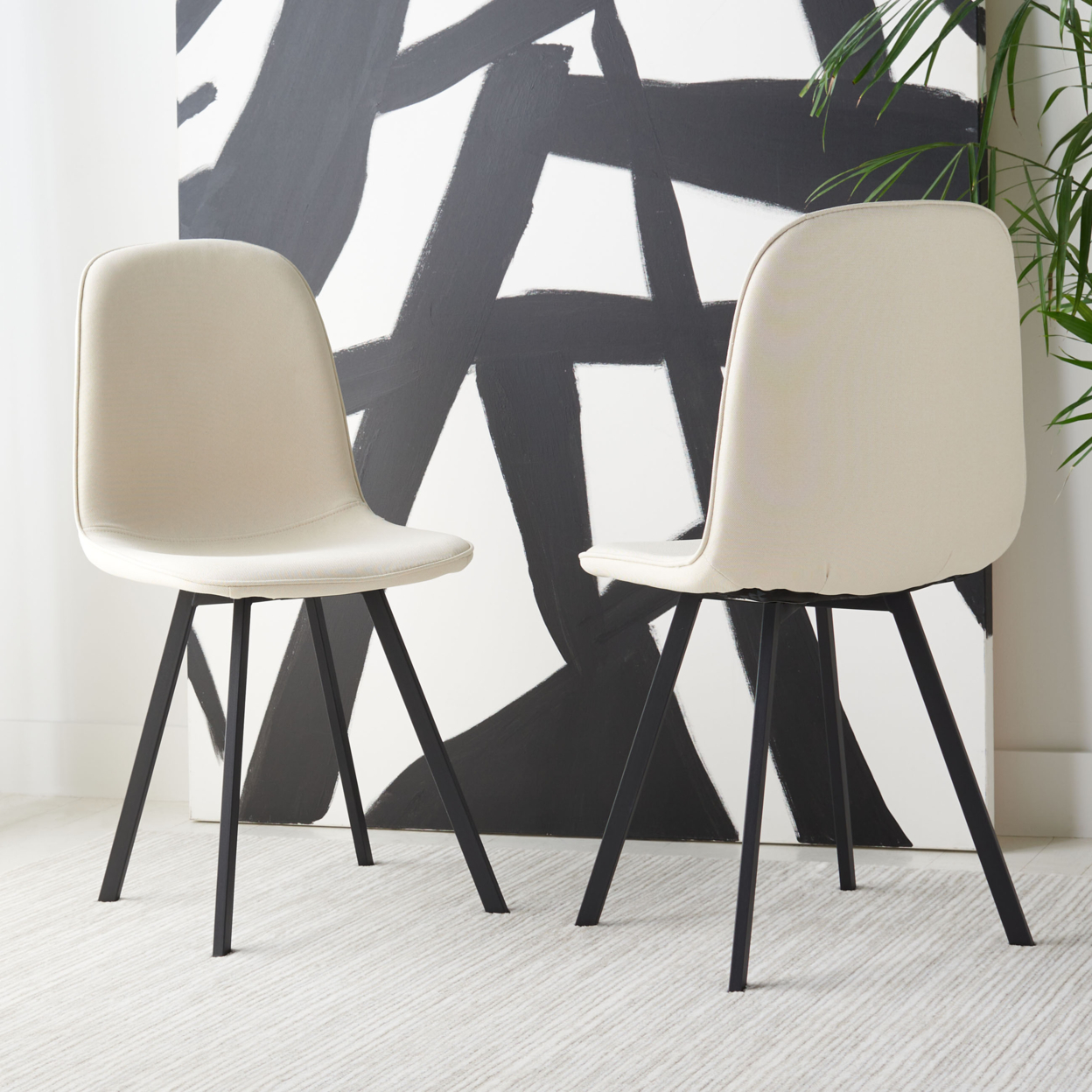 SAFAVIEH Ellery Dining Chair Set Of 2 Beige / Black