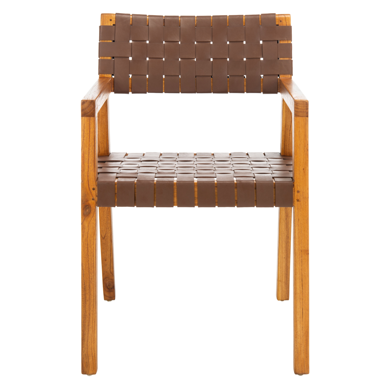 SAFAVIEH Cire Leather Dining Chair Cognac / Natural