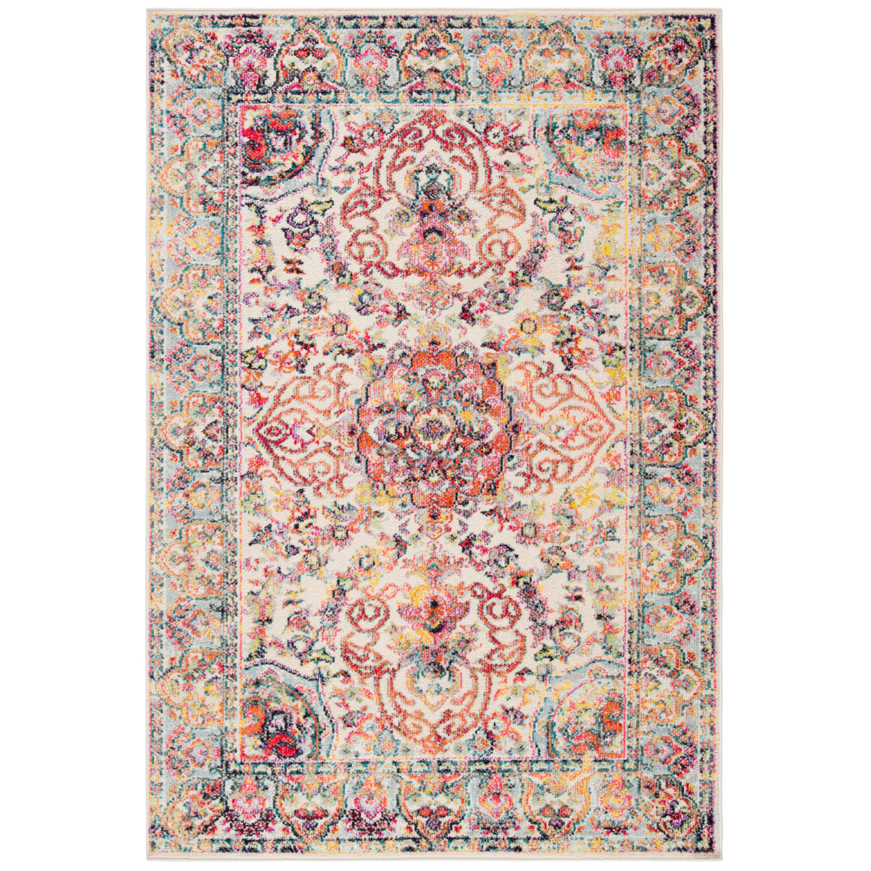 SAFAVIEH Madison Collection MAD256A Ivory / Red Rug - 4' X 6'