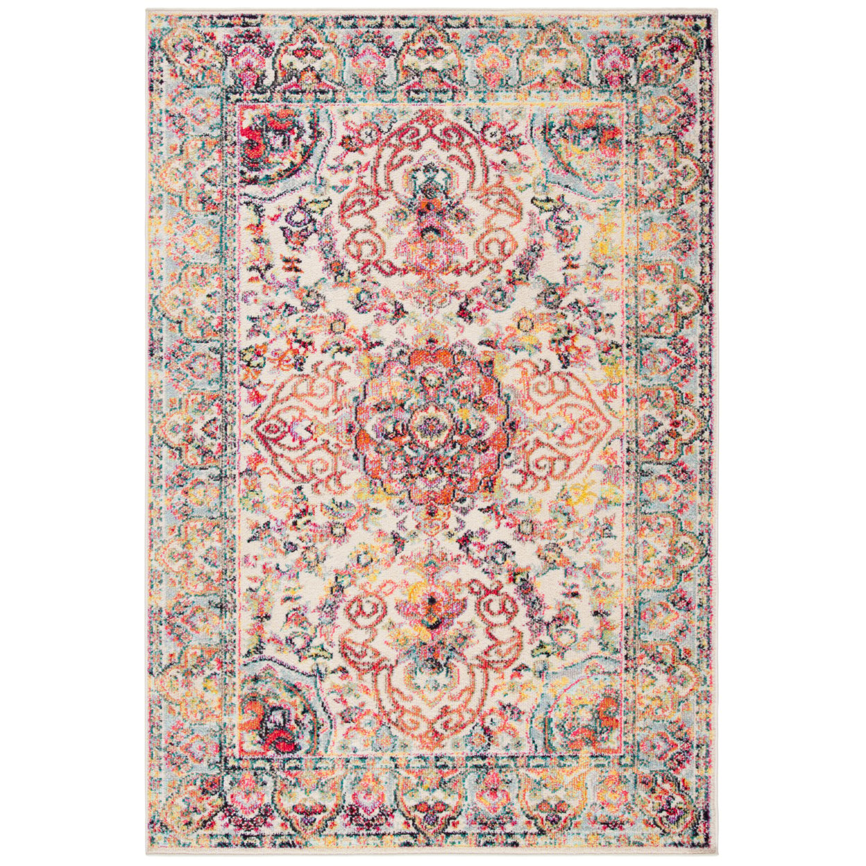 SAFAVIEH Madison Collection MAD256A Ivory / Red Rug - 8' X 10'