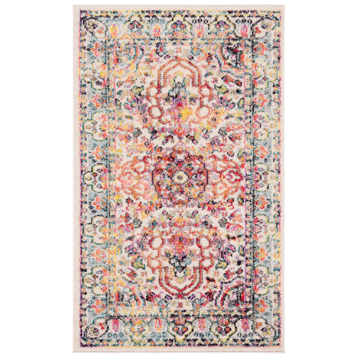 SAFAVIEH Madison Collection MAD256A Ivory / Red Rug - 3' X 5'