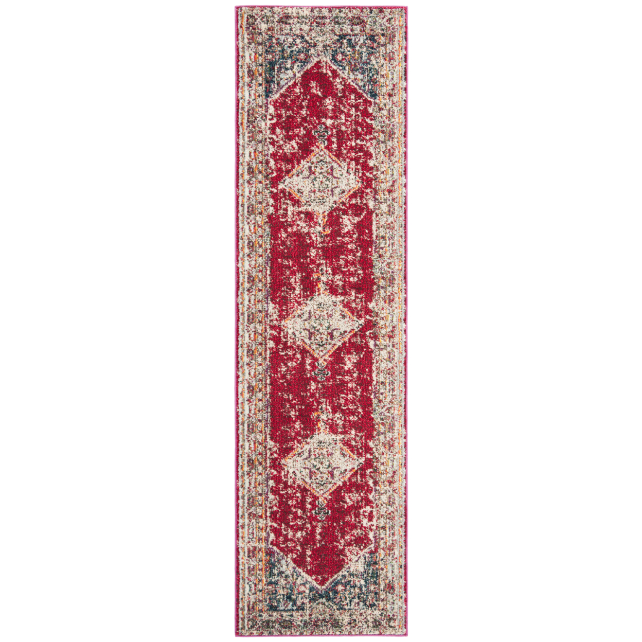 SAFAVIEH Monaco Collection MNC257A Ivory / Red Rug - 2'-2 X 8'