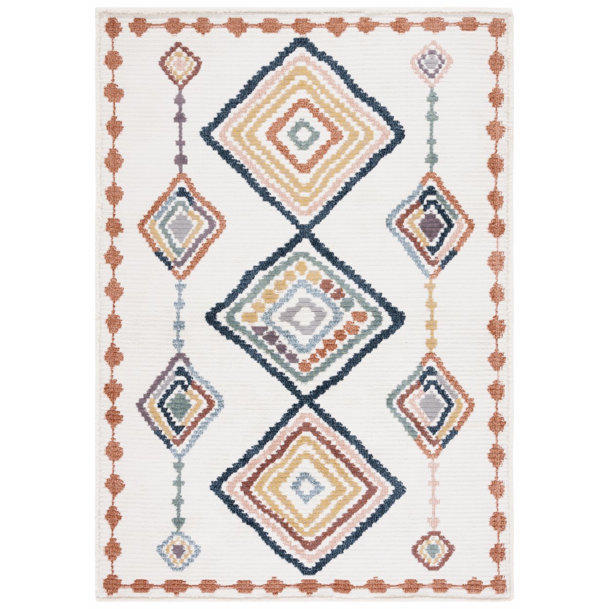 SAFAVIEH Marrakesh Collection MRK616A Ivory / Multi Rug - 6' 7 Square
