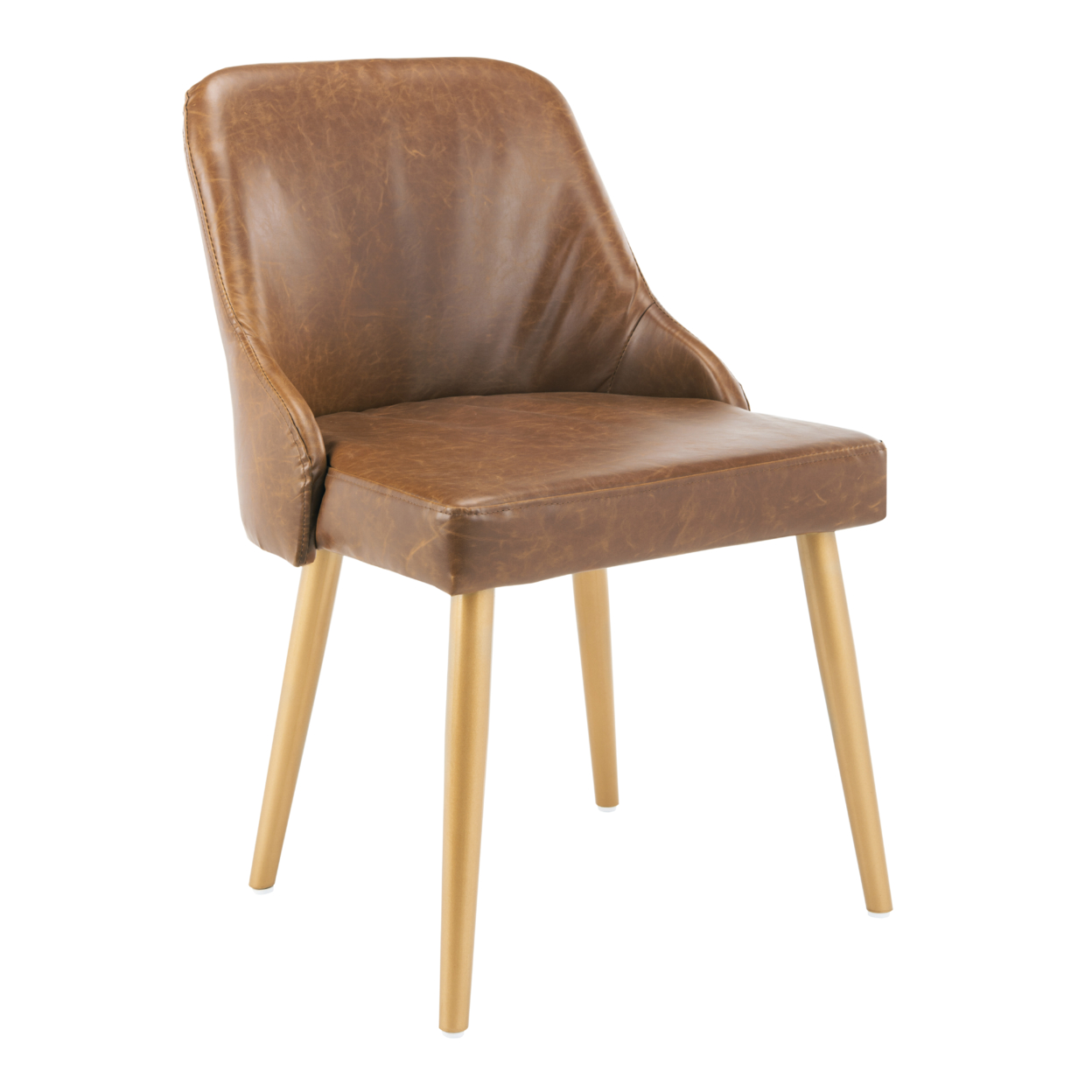 SAFAVIEH Lulu Upholstered Dining Chair Set Of 2 Light Brown / Gold