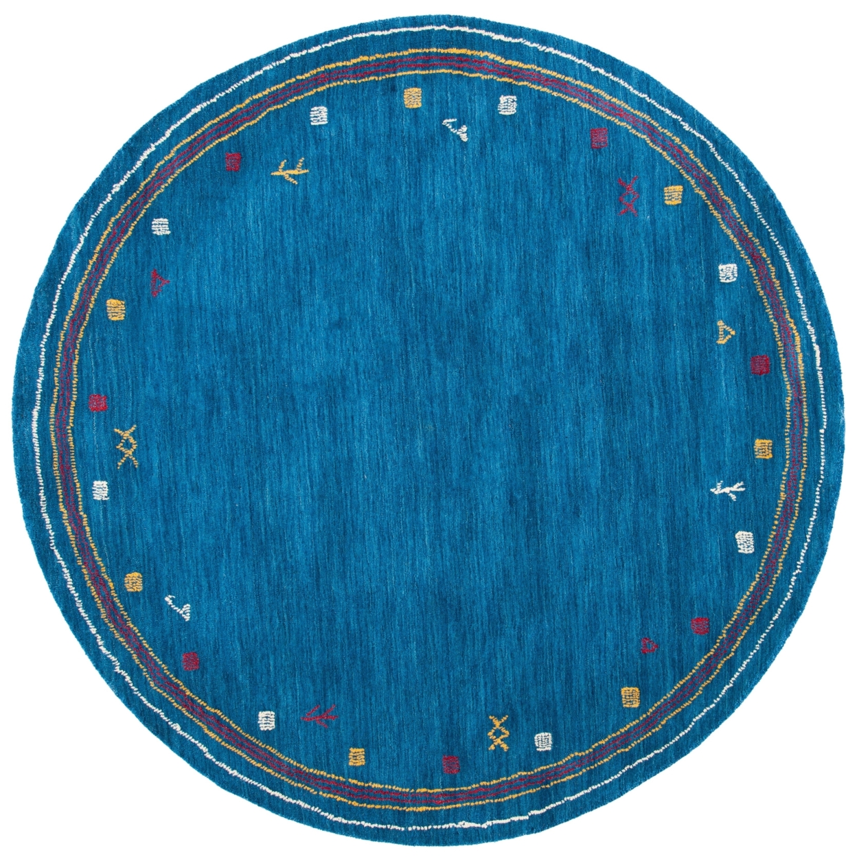 SAFAVIEH Himalaya Collection HIM563M Handmade Blue Rug - 6' Round