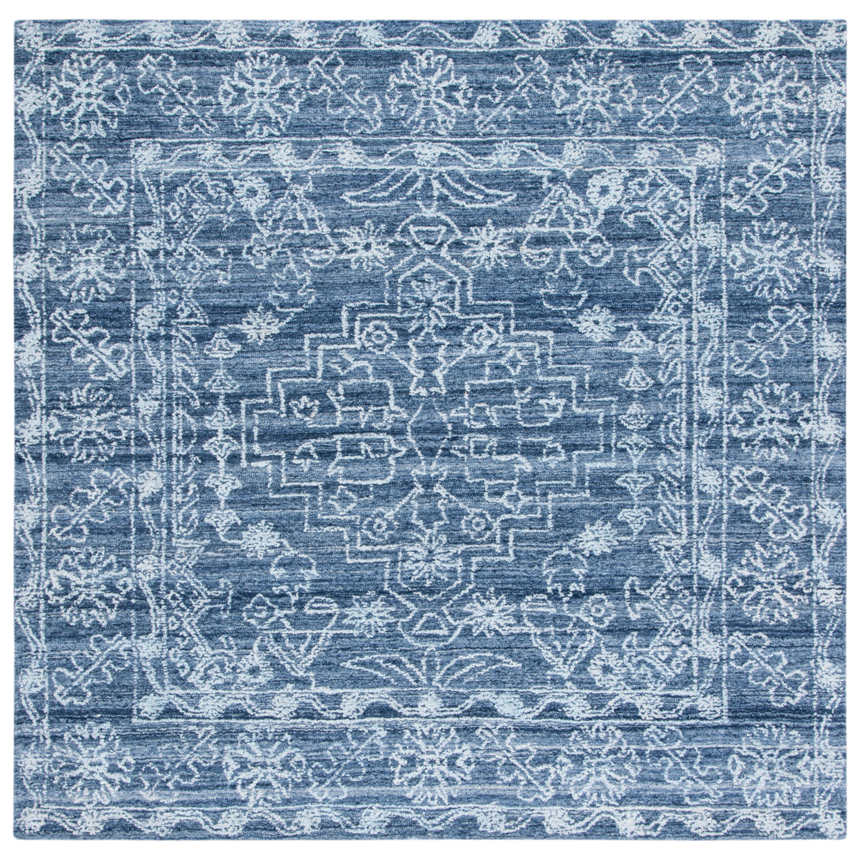 SAFAVIEH Marquee Collection MRQ115N Handmade Navy Rug - 6' Square