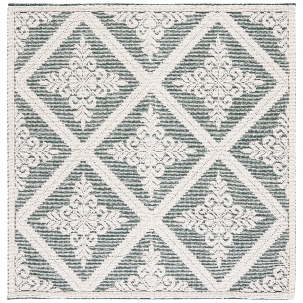 SAFAVIEH Vermont VRM306Y Handwoven Ivory / Green Rug - 6' Square
