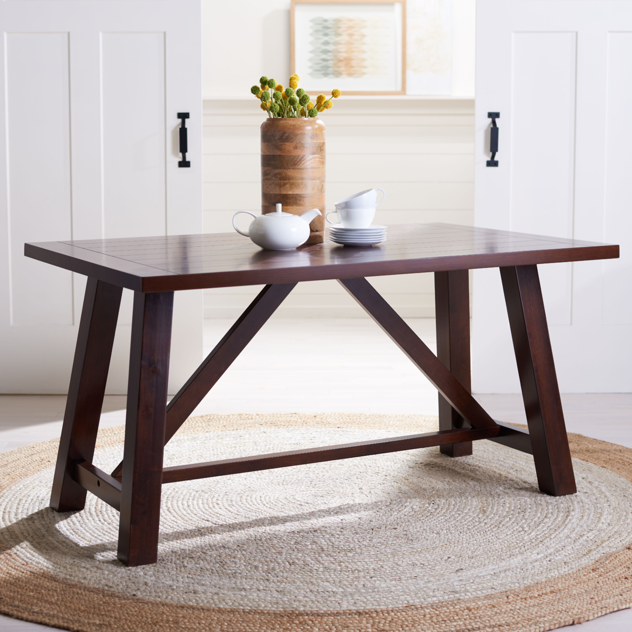 SAFAVIEH Ainslee Rectangle Dining Table Brown