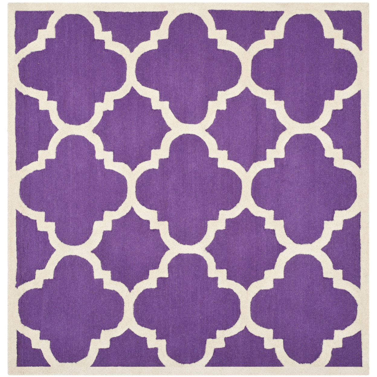 SAFAVIEH Cambridge CAM140K Handmade Purple /Ivory Rug - 8' Square