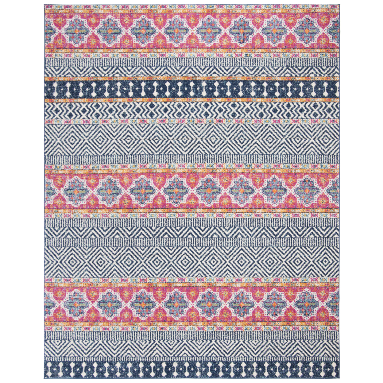 SAFAVIEH Madison Collection MAD797N Navy / Ivory Rug - 9' X 12'