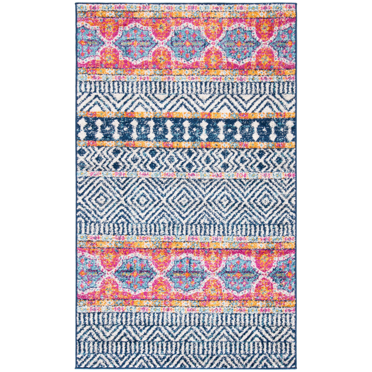 SAFAVIEH Madison Collection MAD797N Navy / Ivory Rug - 3' X 5'