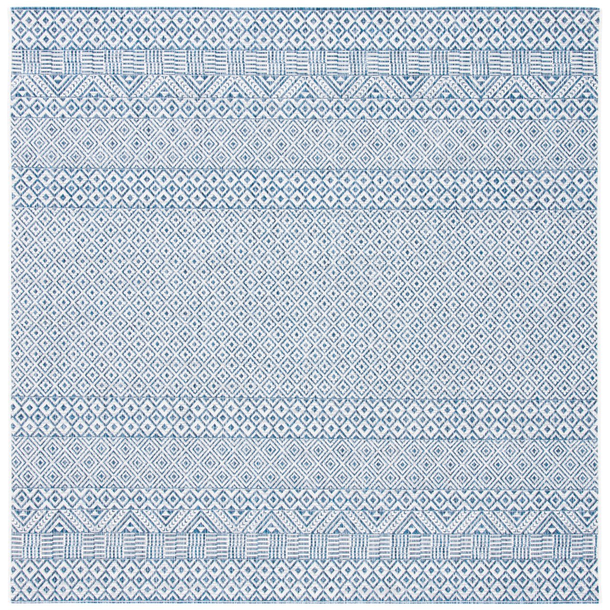 SAFAVIEH Outdoor CY8235-53412 Courtyard Blue / Navy Rug - 5' 3 Square