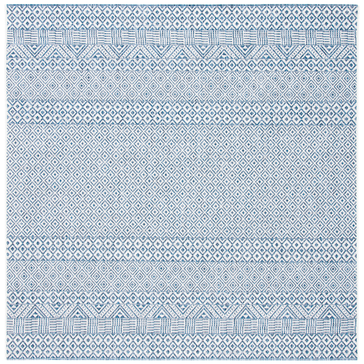 SAFAVIEH Outdoor CY8235-53412 Courtyard Blue / Navy Rug - 4' Square