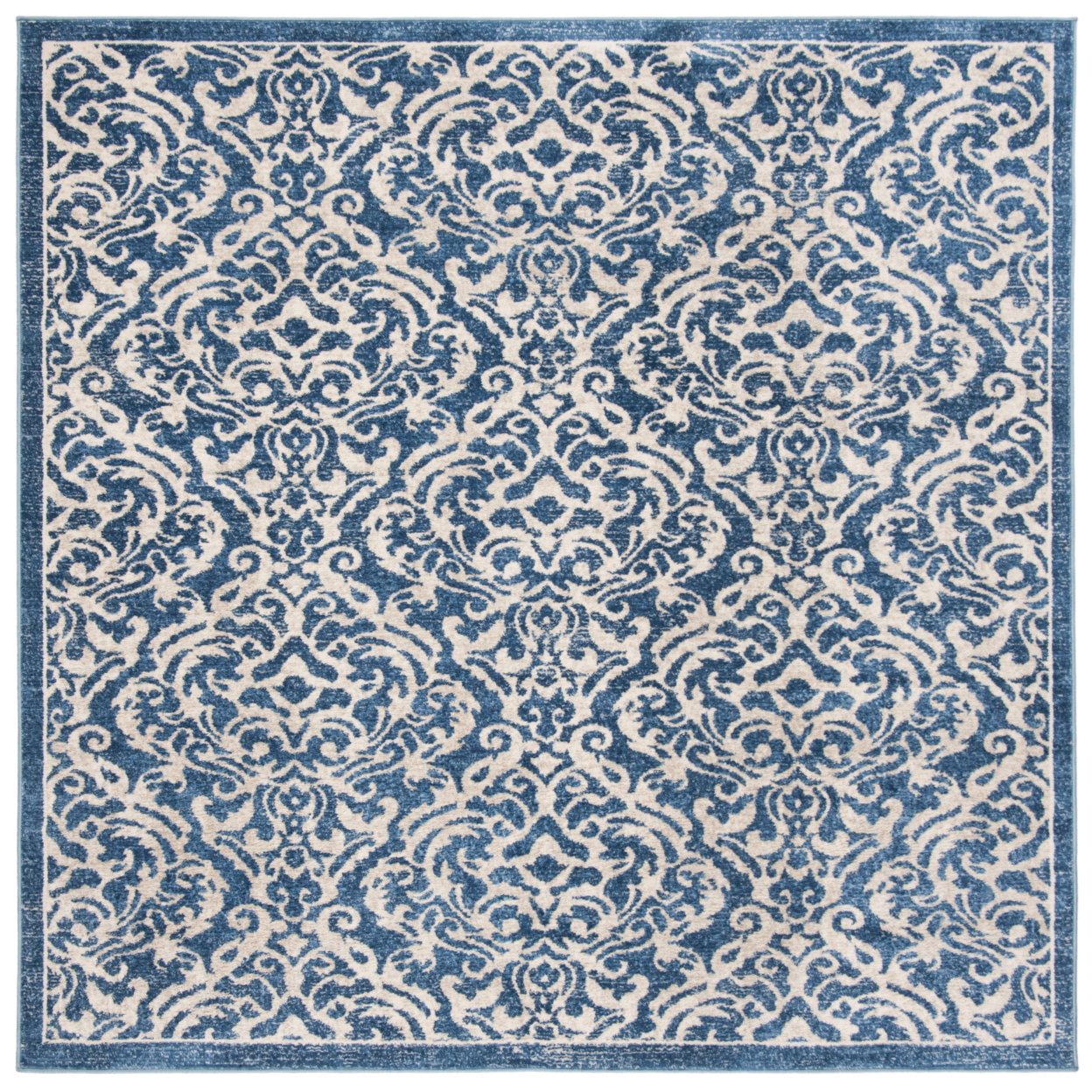 SAFAVIEH Brentwood Collection BNT810N Navy / Creme Rug - 6'-7 X 6'-7 Square