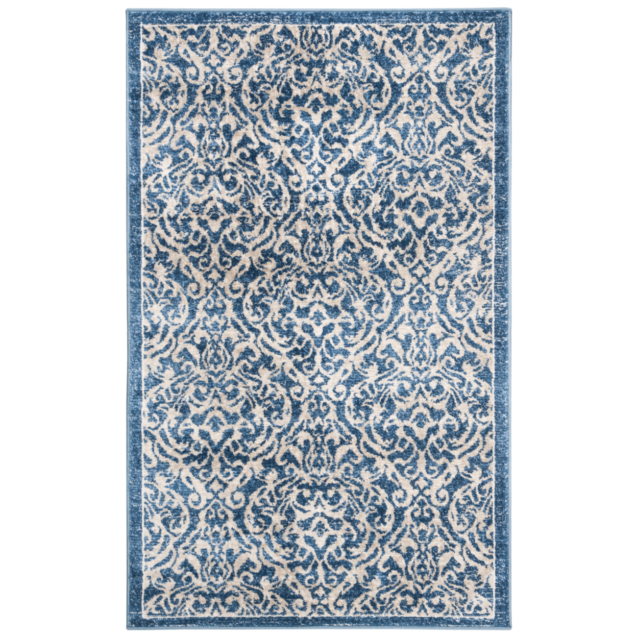 SAFAVIEH Brentwood Collection BNT810N Navy / Creme Rug - 3' X 5'