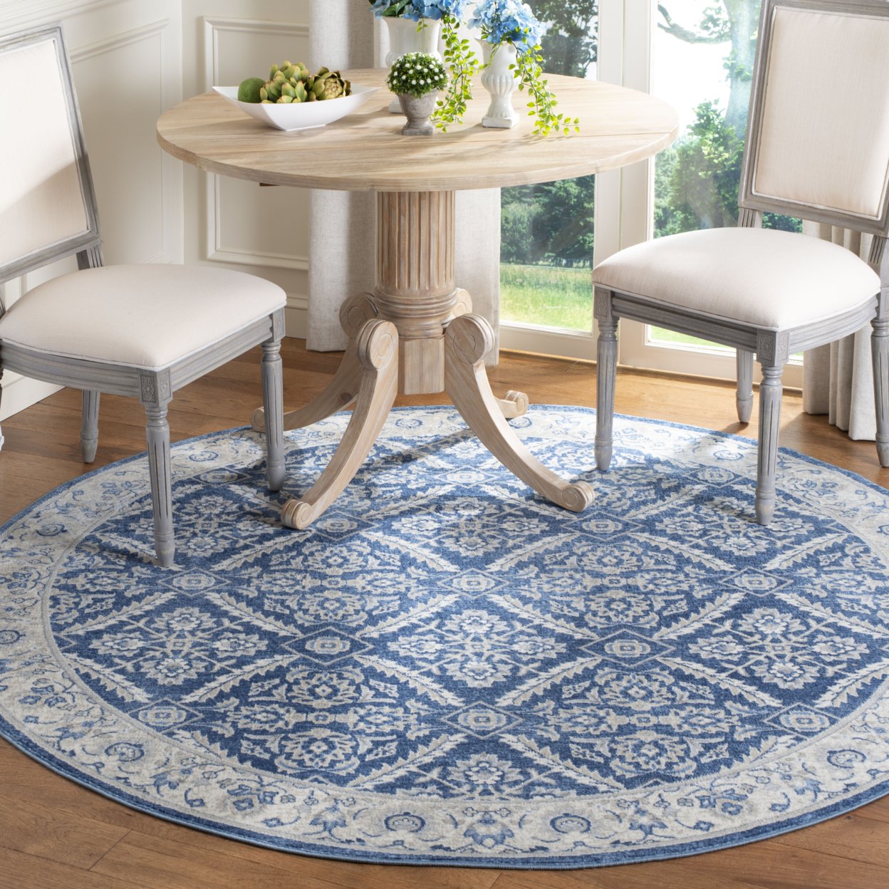 SAFAVIEH Brentwood Collection BNT863N Navy / Creme Rug - 2' X 10'